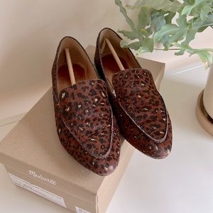 Madewell Frances skimmer mini leopard calf hair sz 6.5
